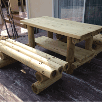 ガーデンテーブル　セット　無塗装