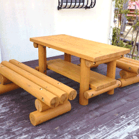 ガーデンテーブル　セット　カーキ色